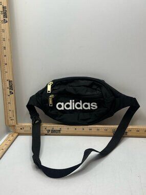 Adidas Core Waist Pack Bag Unisex Black Adjustable Webbing Strap Zippered Pocket